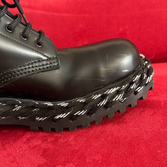 Balenciaga Black Leather Lace-Up Boots - Size 36 Authentic - Picture 7 of 14